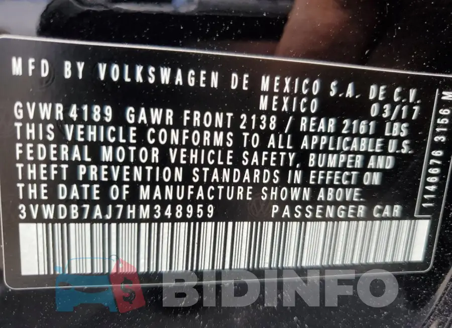 3VWDB7AJ7HM348959 Photo# 12
