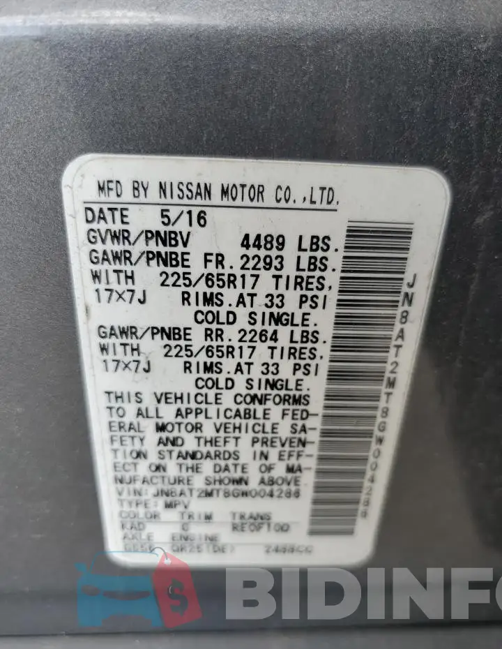 JN8AT2MT8GW004286 Photo# 14