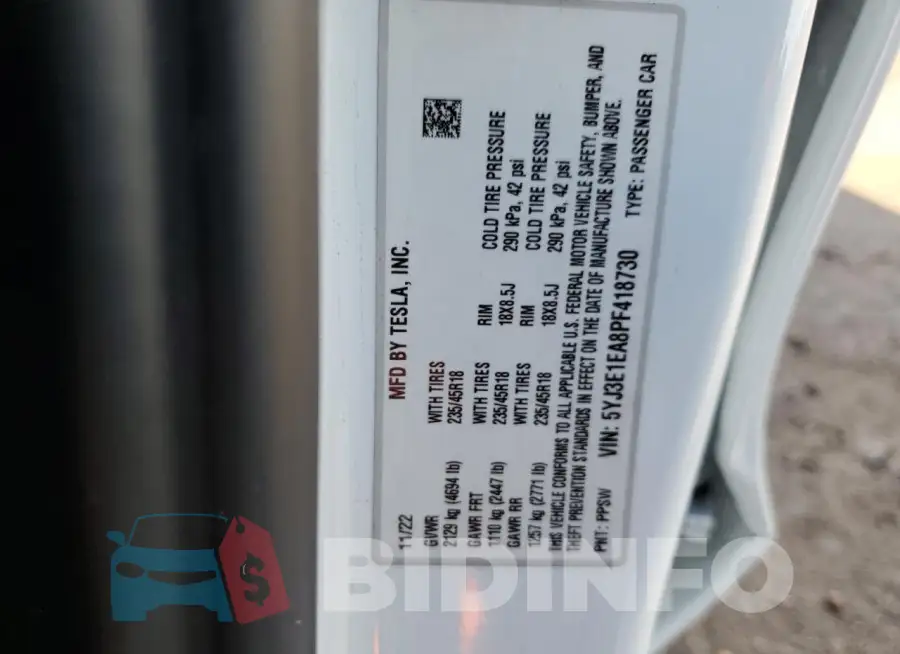 5YJ3E1EA8PF418730 Photo# 12