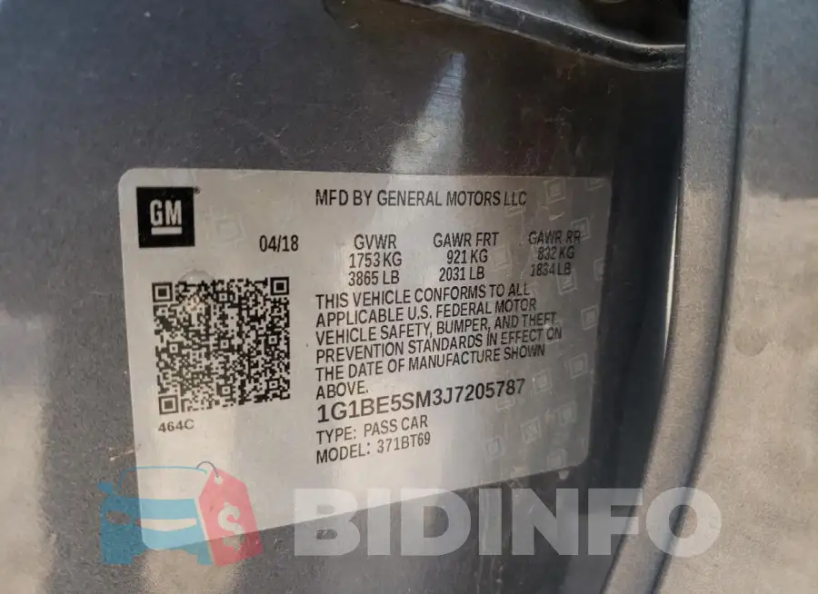 1G1BE5SM3J7205787 Photo# 12