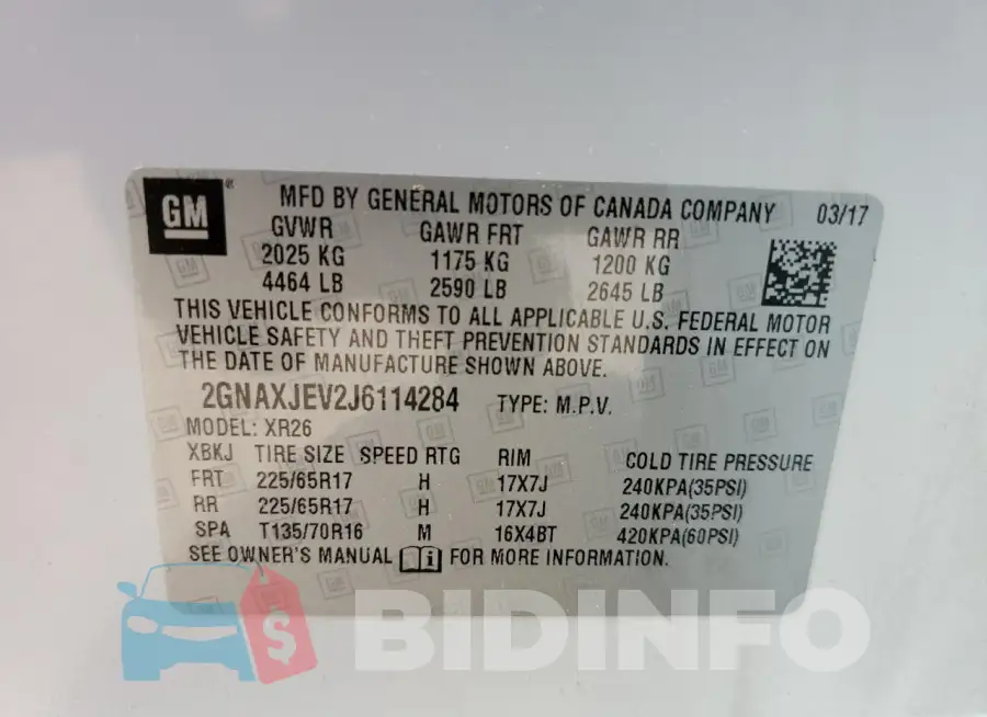 2GNAXJEV2J6114284 Photo# 14