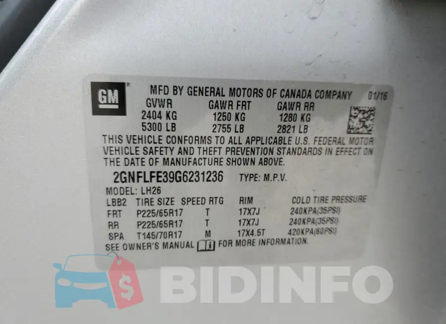 2GNFLFE39G6231236 Photo# 12