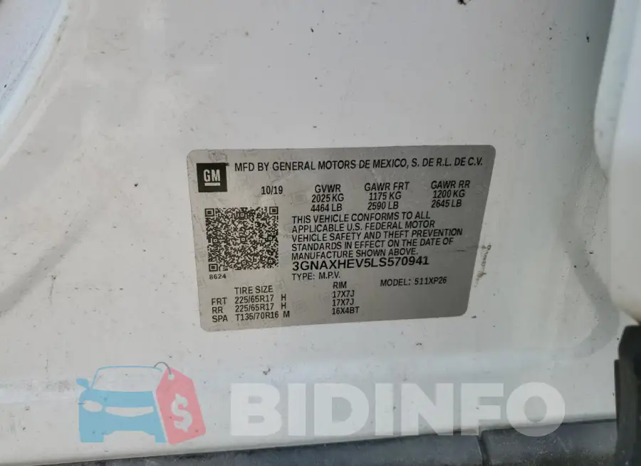 3GNAXHEV5LS570941 Photo# 13