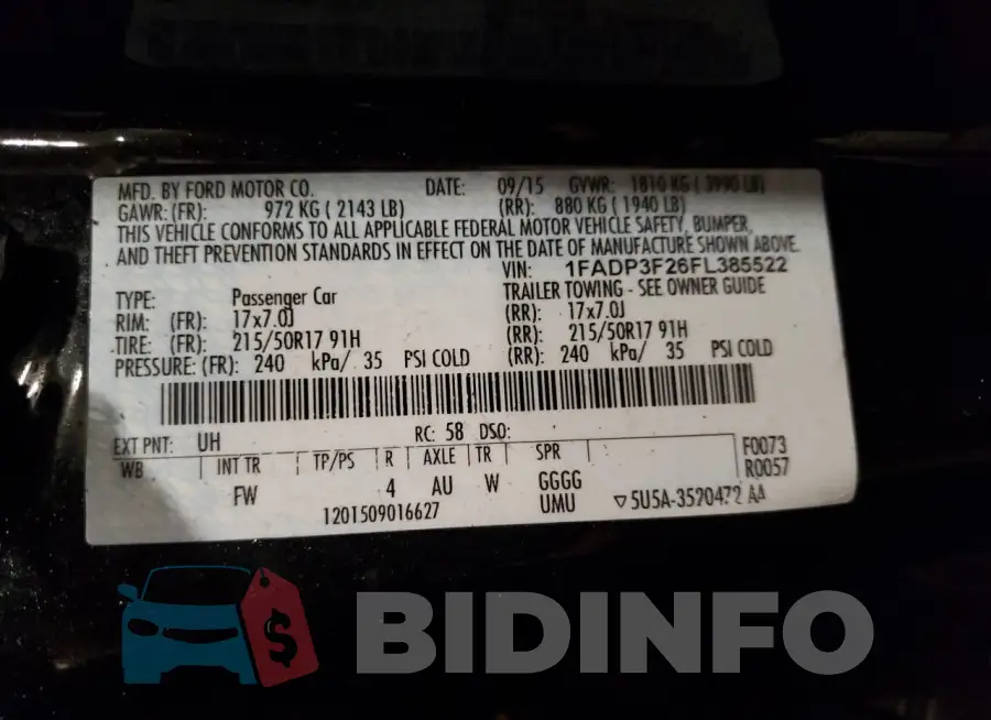 1FADP3F26FL385522 Photo# 12