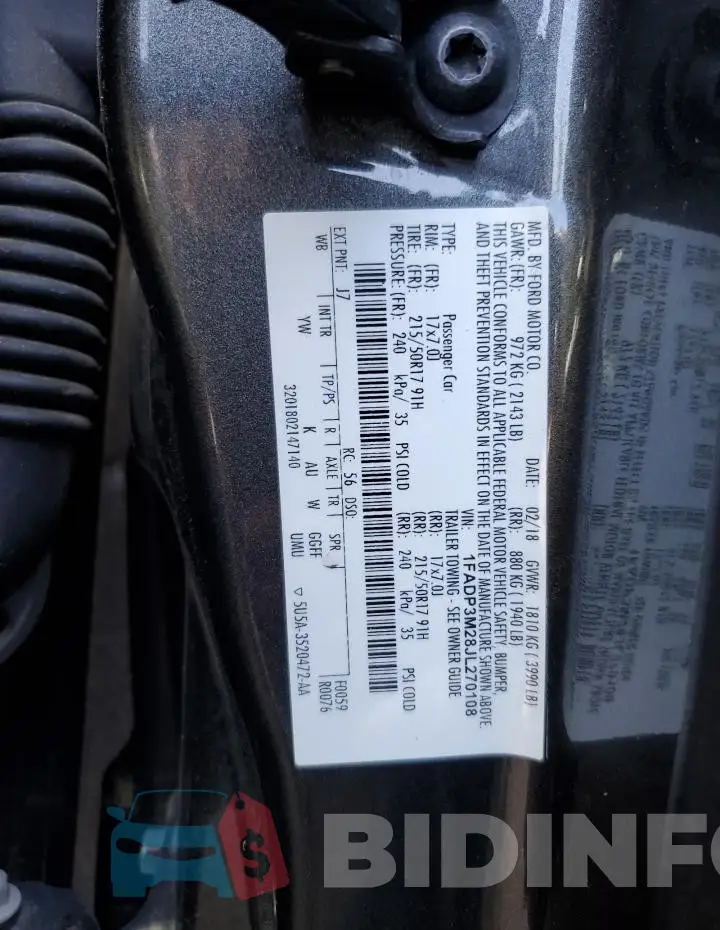 1FADP3M28JL270108 Photo# 12