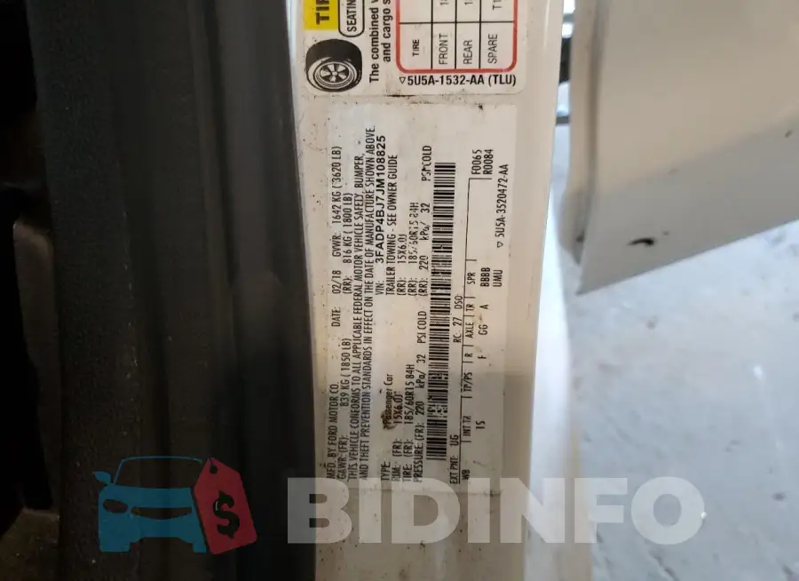 3FADP4BJ7JM108825 Photo# 12