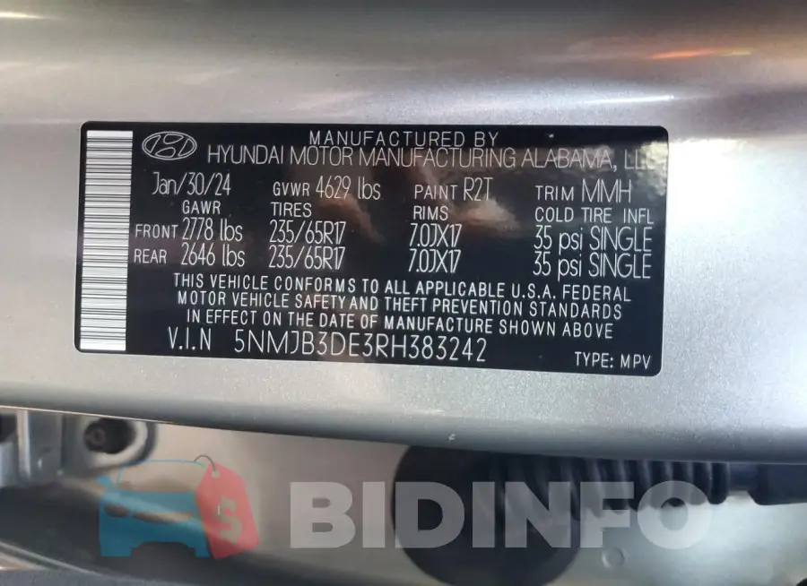 5NMJB3DE3RH383242 Photo# 12