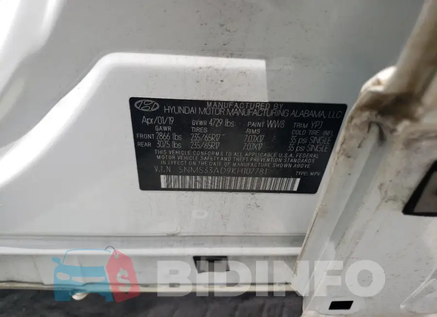 5NMS33AD9KH107781 Photo# 13
