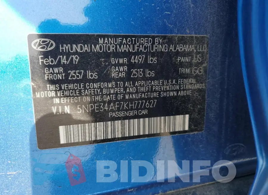 5NPE34AF7KH777627 Photo# 12