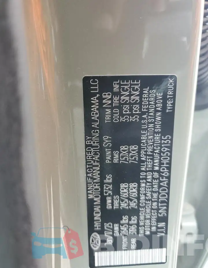 5NTJDDAF6PH059135 Photo# 13
