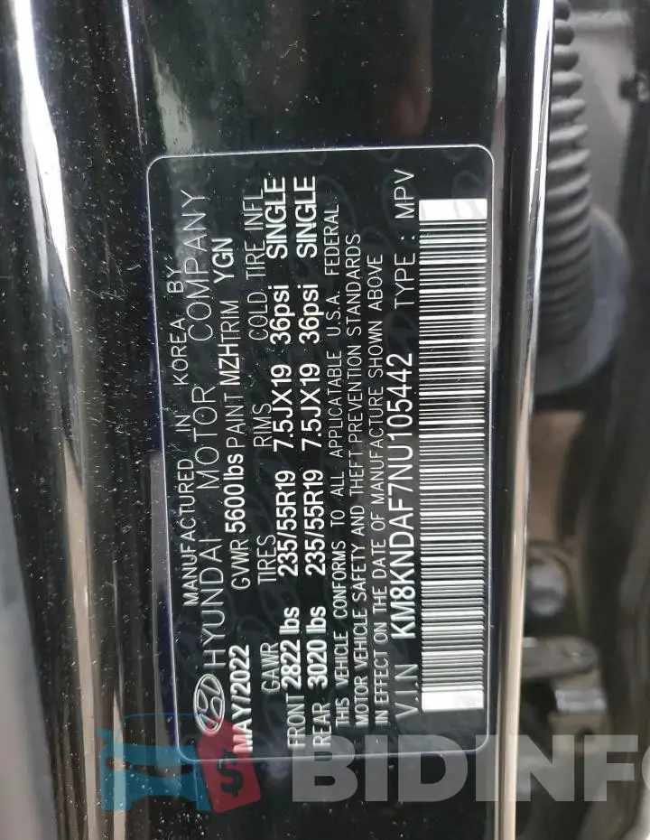 KM8KNDAF7NU105442 Photo# 13