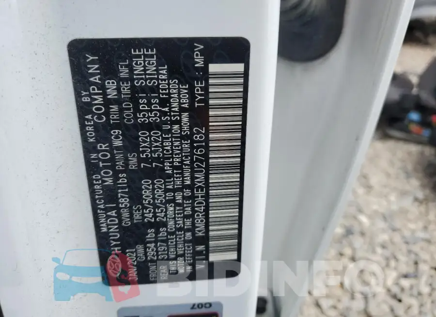 KM8R4DHEXMU276182 Photo# 14