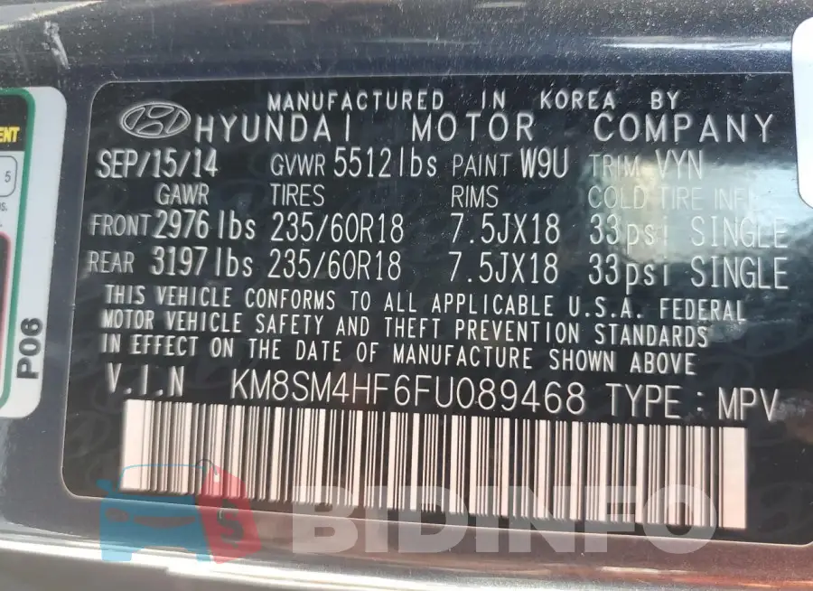 KM8SM4HF6FU089468 Photo# 13