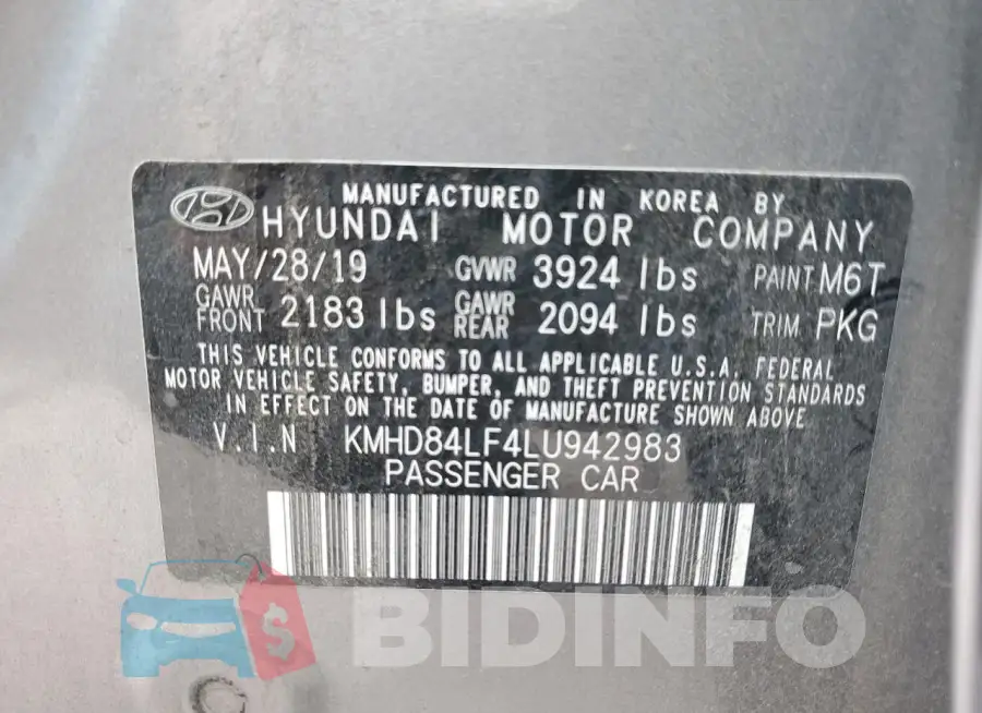 KMHD84LF4LU942983 Photo# 12