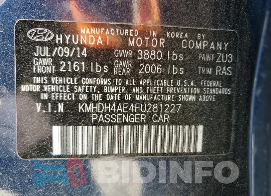 KMHDH4AE4FU281227 Photo# 12