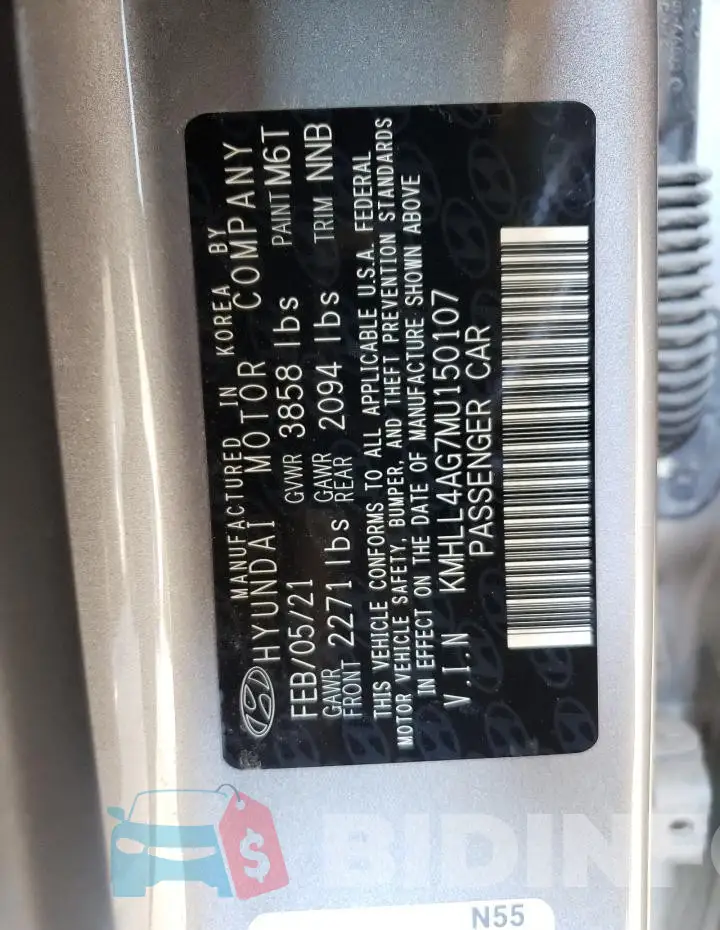 KMHLL4AG7MU150107 Photo# 13