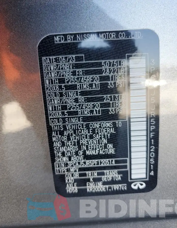3PCAJ5JR5PF120514 Photo# 13