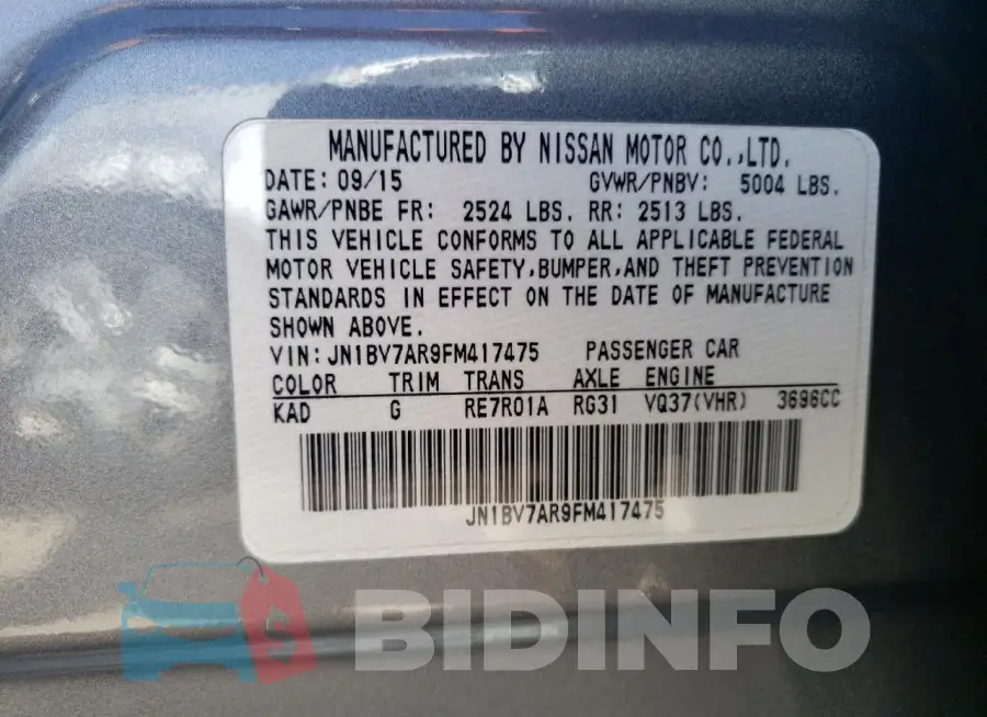 JN1BV7AR9FM417475 Photo# 13