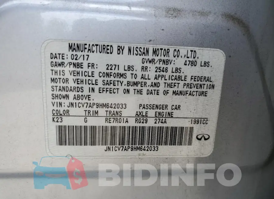 JN1CV7AP9HM642033 Photo# 12