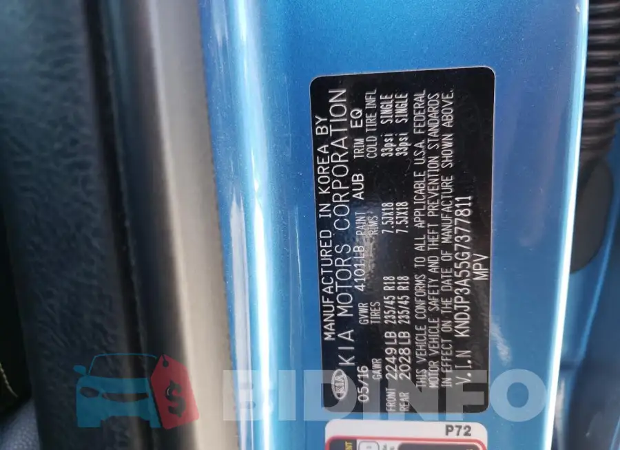 KNDJP3A55G7377811 Photo# 12