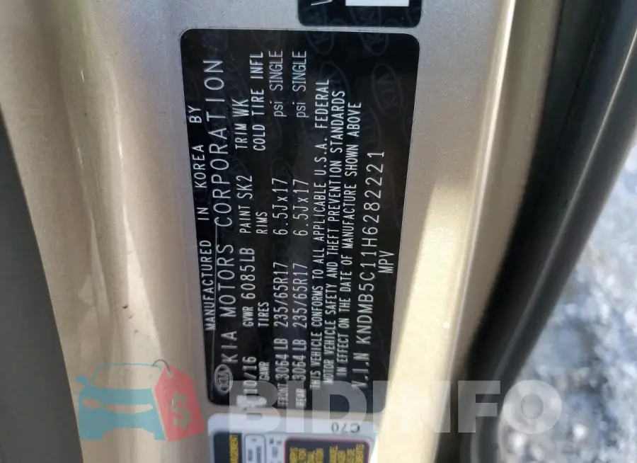 KNDMB5C11H6282221 Photo# 13