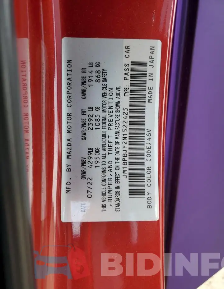 JM1BPBJY2N1522425 Photo# 12