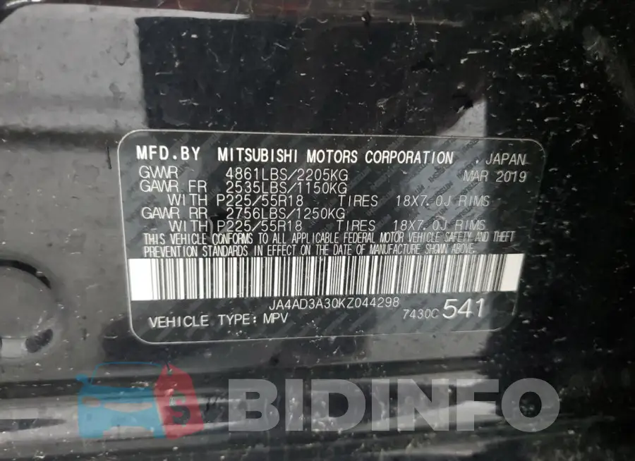 JA4AD3A30KZ044298 Photo# 13