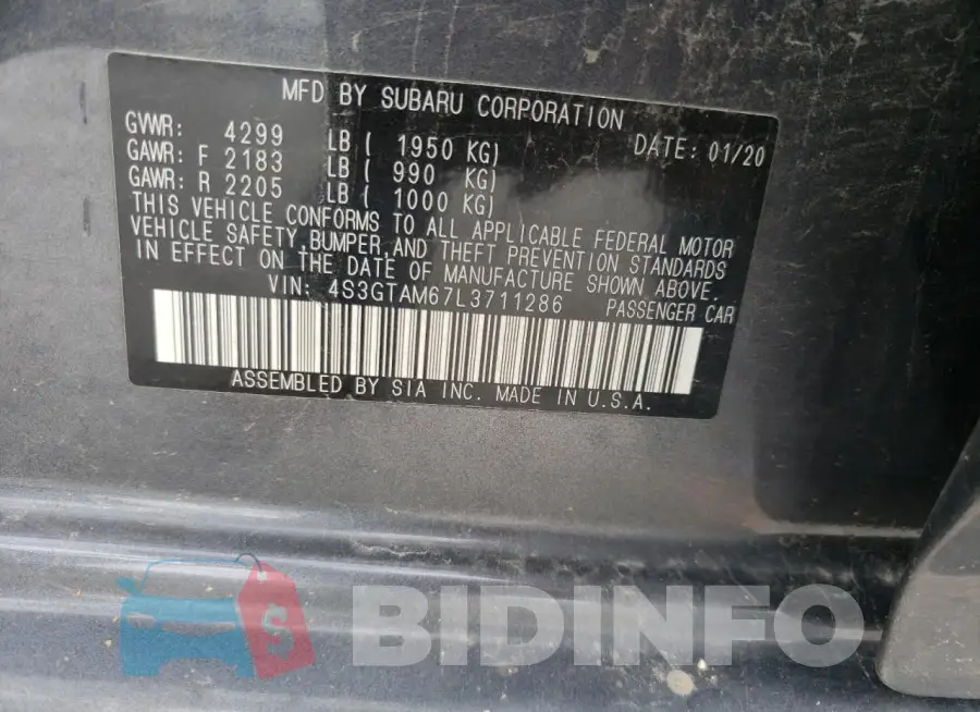 4S3GTAM67L3711286 Photo# 12