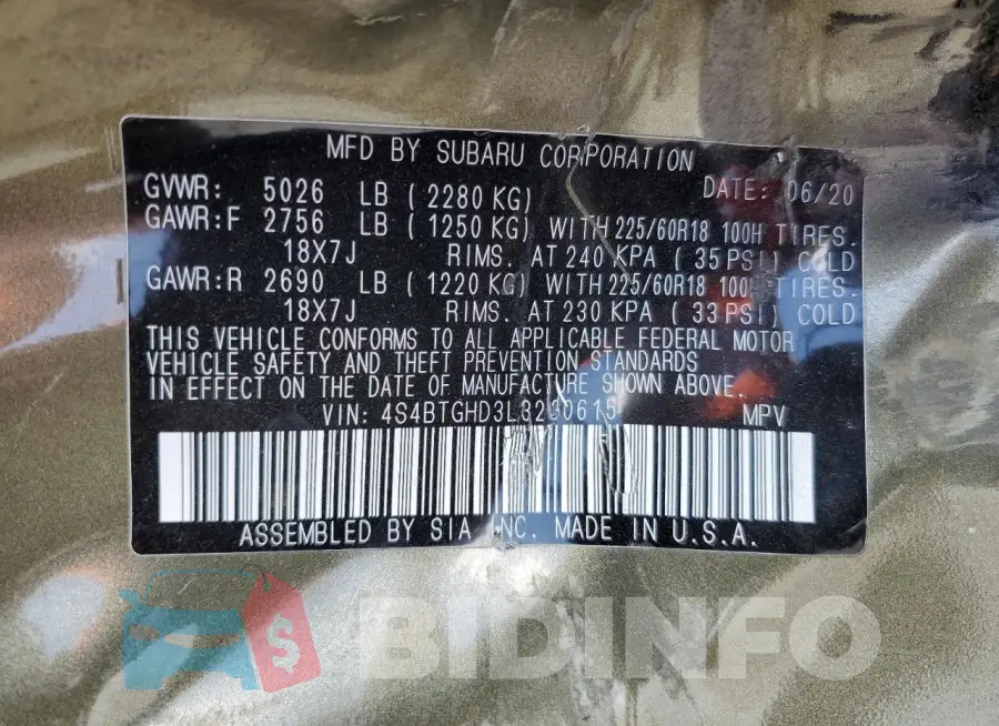4S4BTGHD3L3230615 Photo# 13
