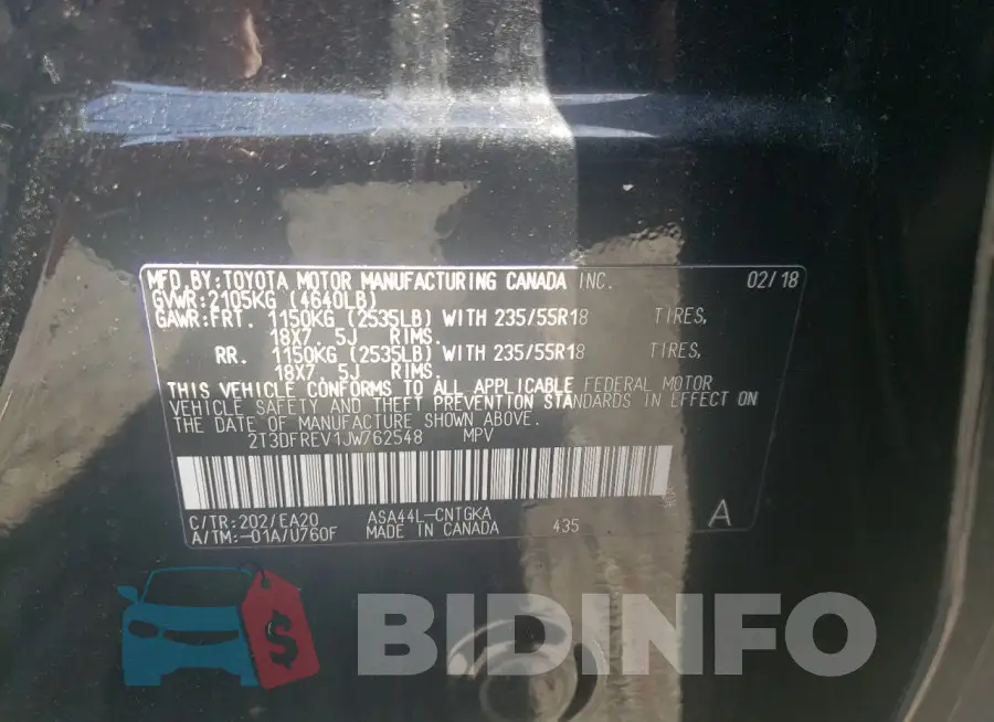 2T3DFREV1JW762548 Photo# 12