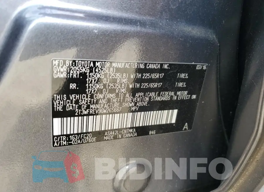 2T3WFREV9GW265667 Photo# 12