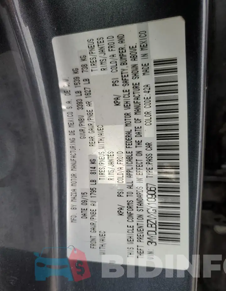 3MYDLBZVXGY109067 Photo# 12
