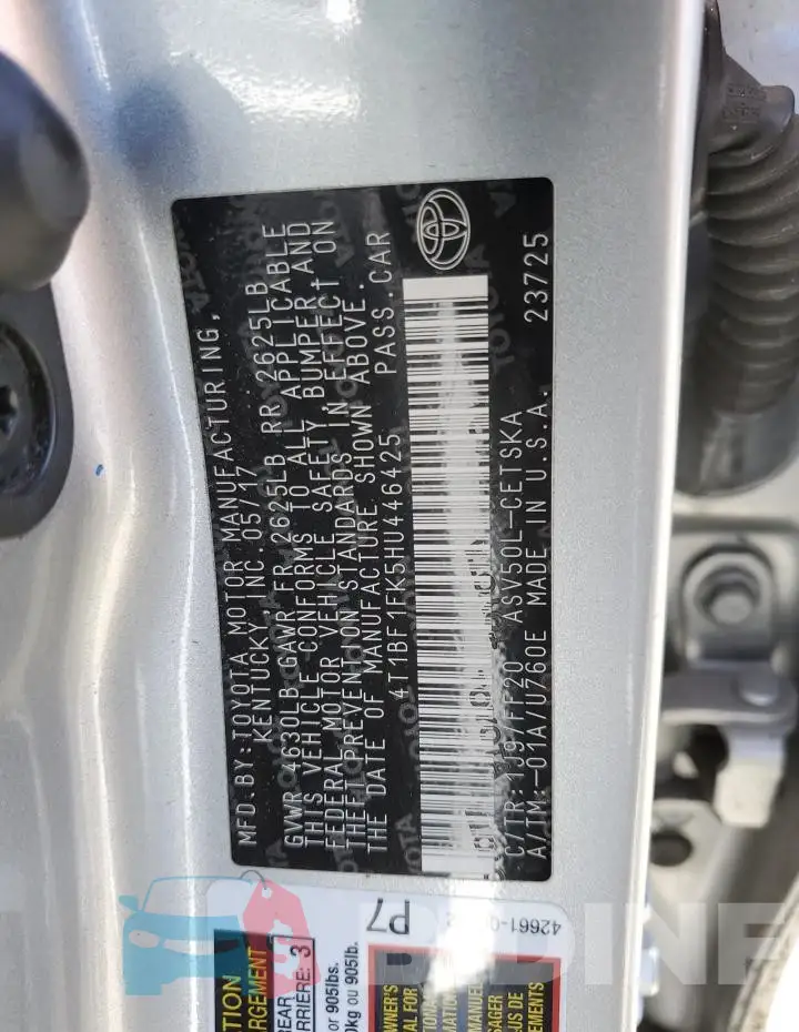 4T1BF1FK5HU446425 Photo# 12