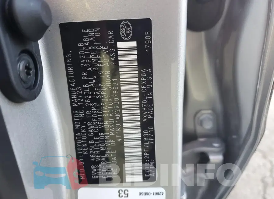 4T1K31AK2RU075631 Photo# 12