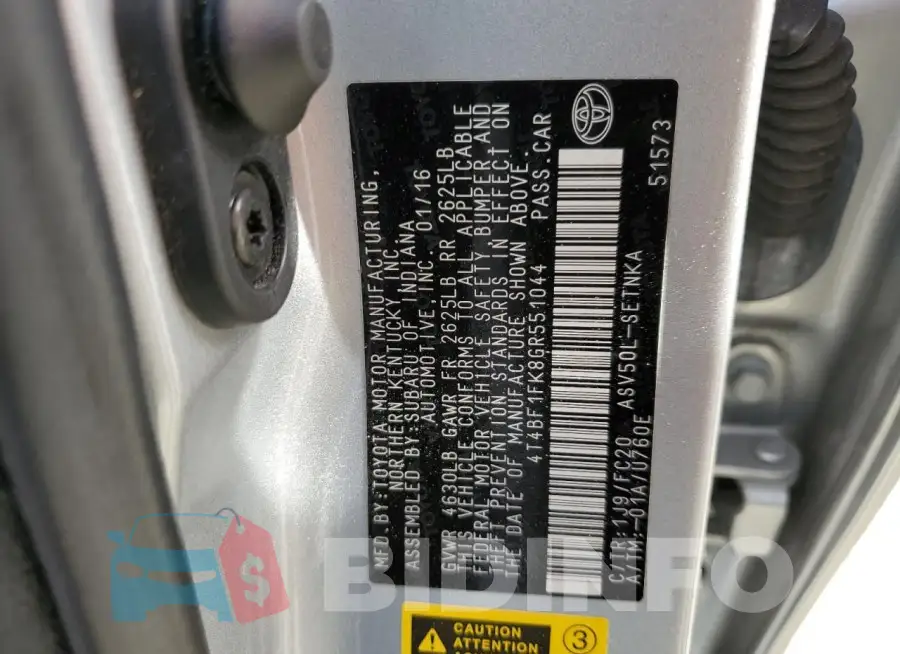 4T4BF1FK8GR551044 Photo# 13