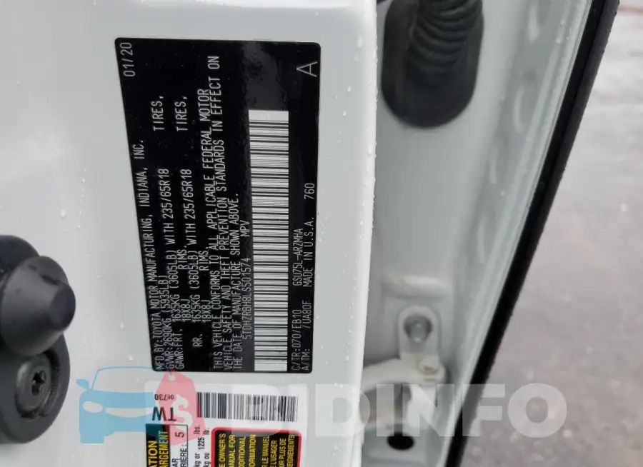 5TDHZRBH8LS501574 Photo# 14