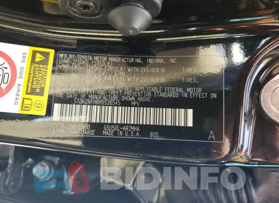 5TDKZRFH6HS526545 Photo# 13