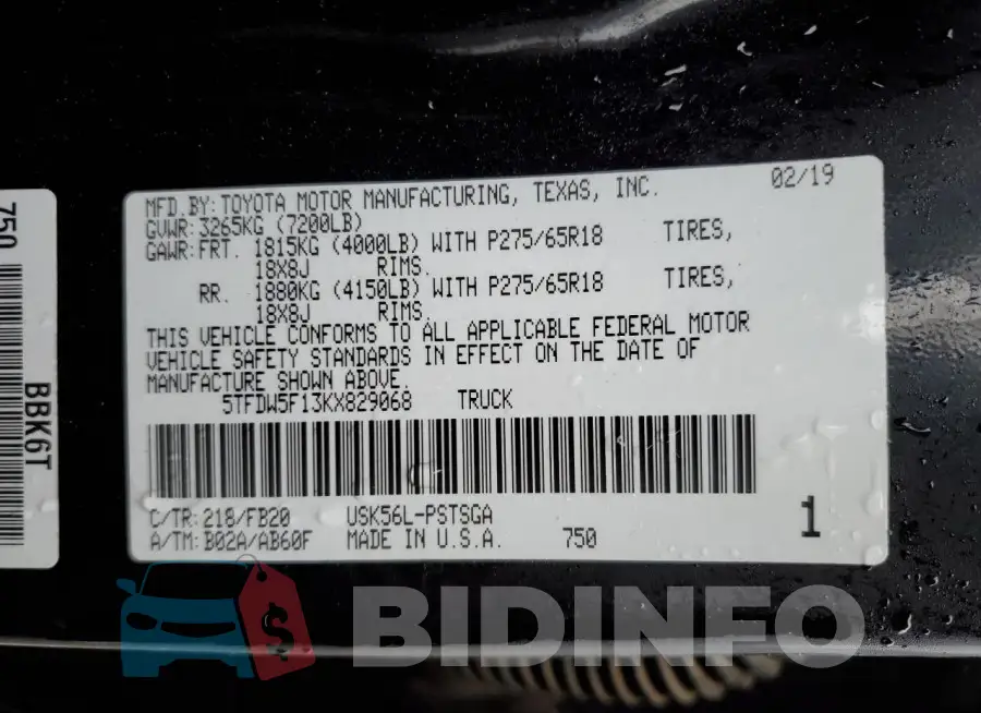 5TFDW5F13KX829068 Photo# 12