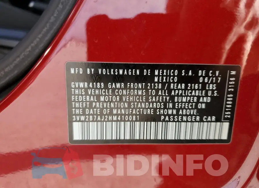 3VW2B7AJ2HM410081 Photo# 12