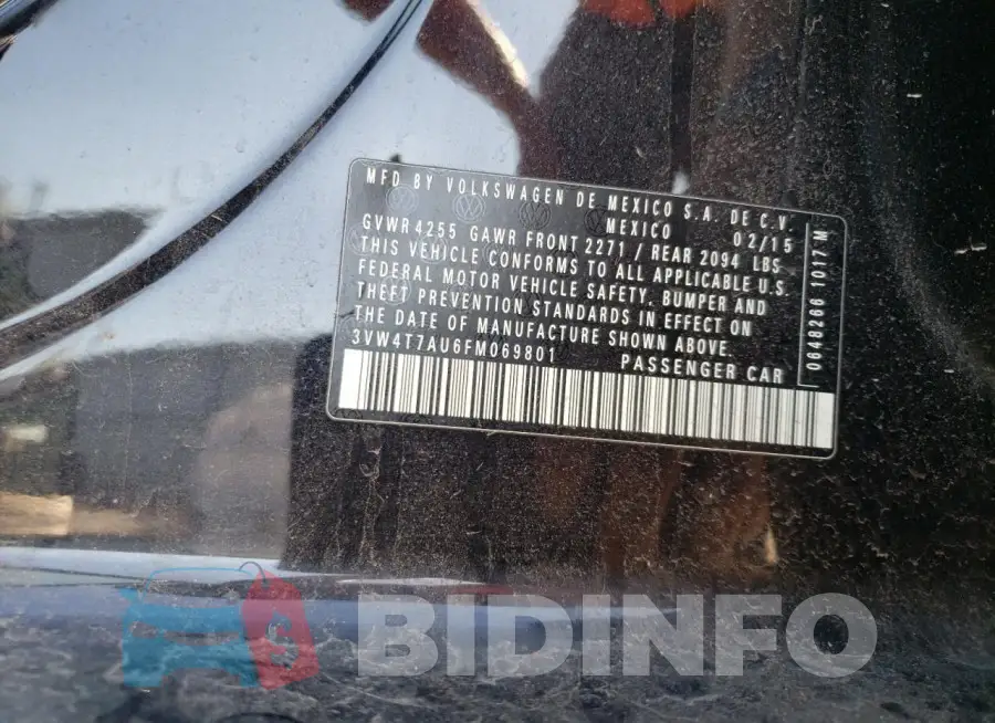 3VW4T7AU6FM069801 Photo# 12