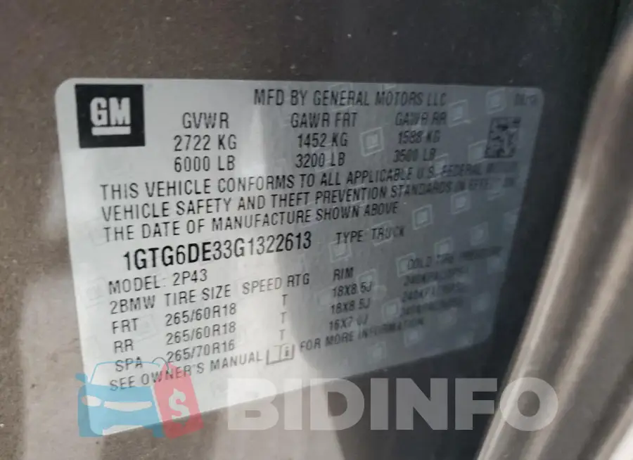 1GTG6DE33G1322613 Photo# 12