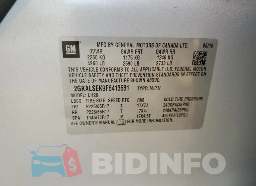 2GKALSEK9F6413881 Photo# 13