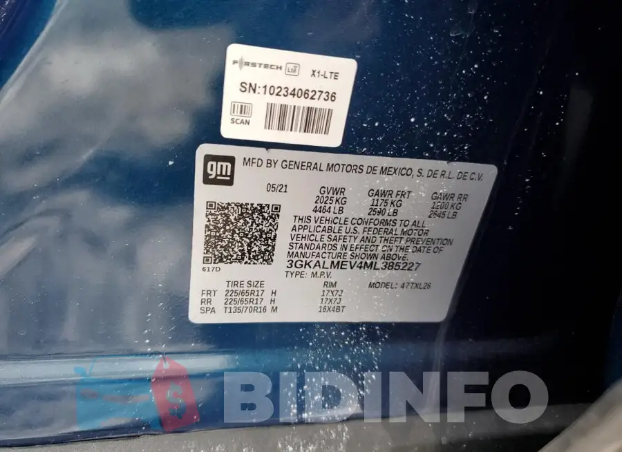 3GKALMEV4ML385227 Photo# 13