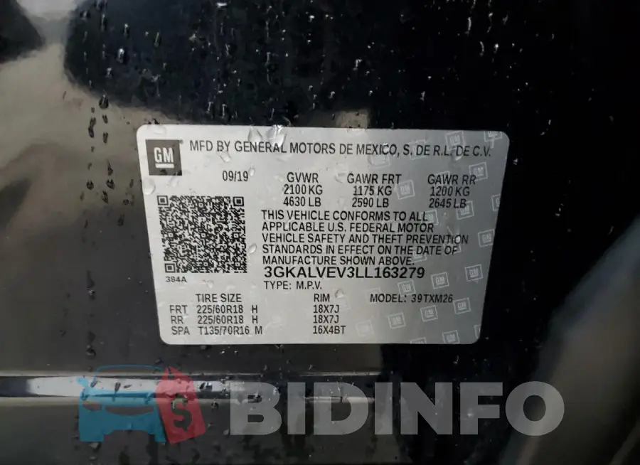 3GKALVEV3LL163279 Photo# 13