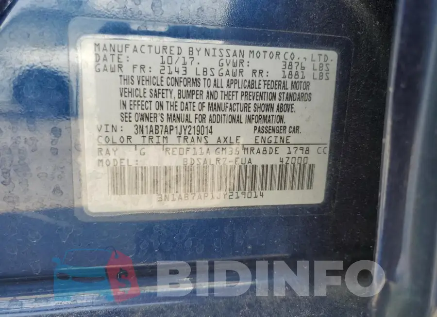 3N1AB7AP1JY219014 Photo# 12