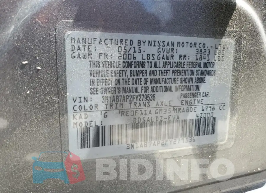 3N1AB7AP2FY279536 Photo# 13