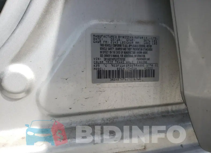 3N1AB7AP6JY278768 Photo# 12