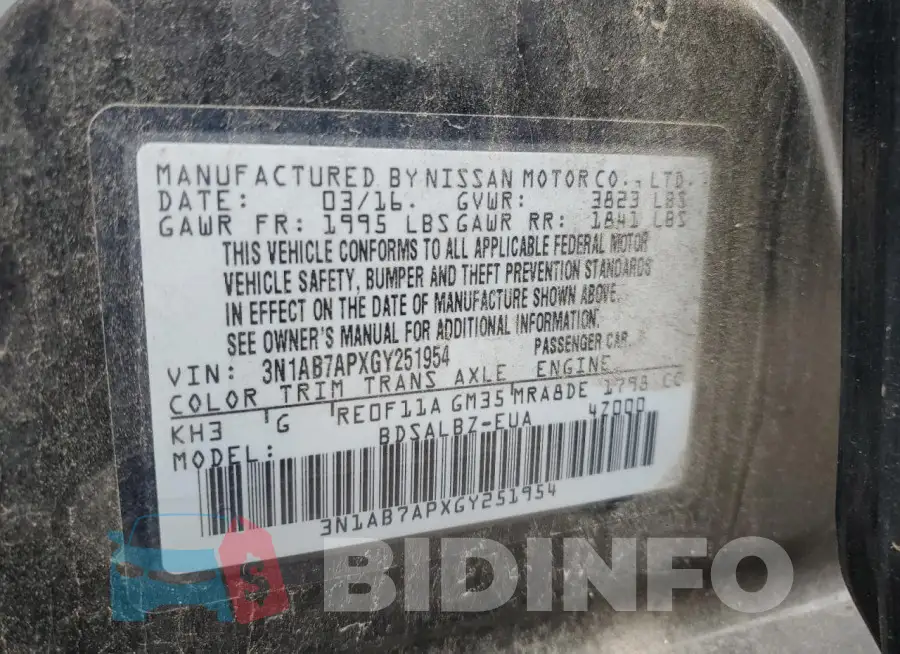 3N1AB7APXGY251954 Photo# 12