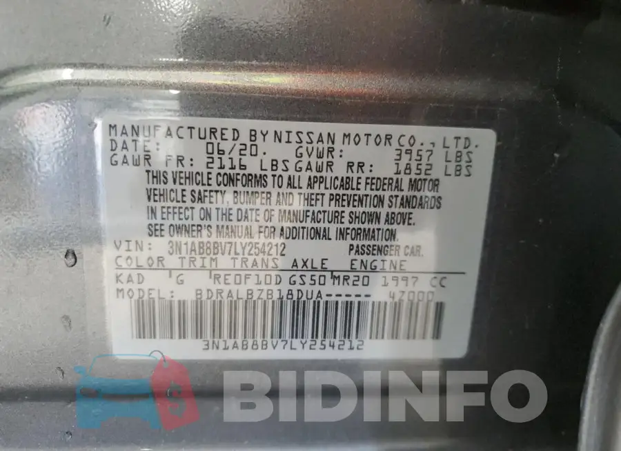 3N1AB8BV7LY254212 Photo# 13