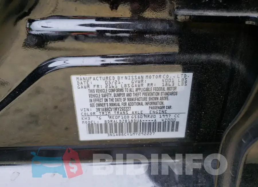 3N1AB8CV1MY292227 Photo# 12